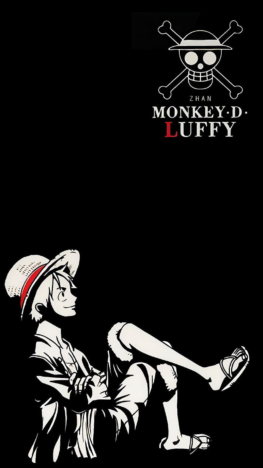 Monkey D. Luffy Sitting Silhouette Anime Wallpaper HD phone wallpaper