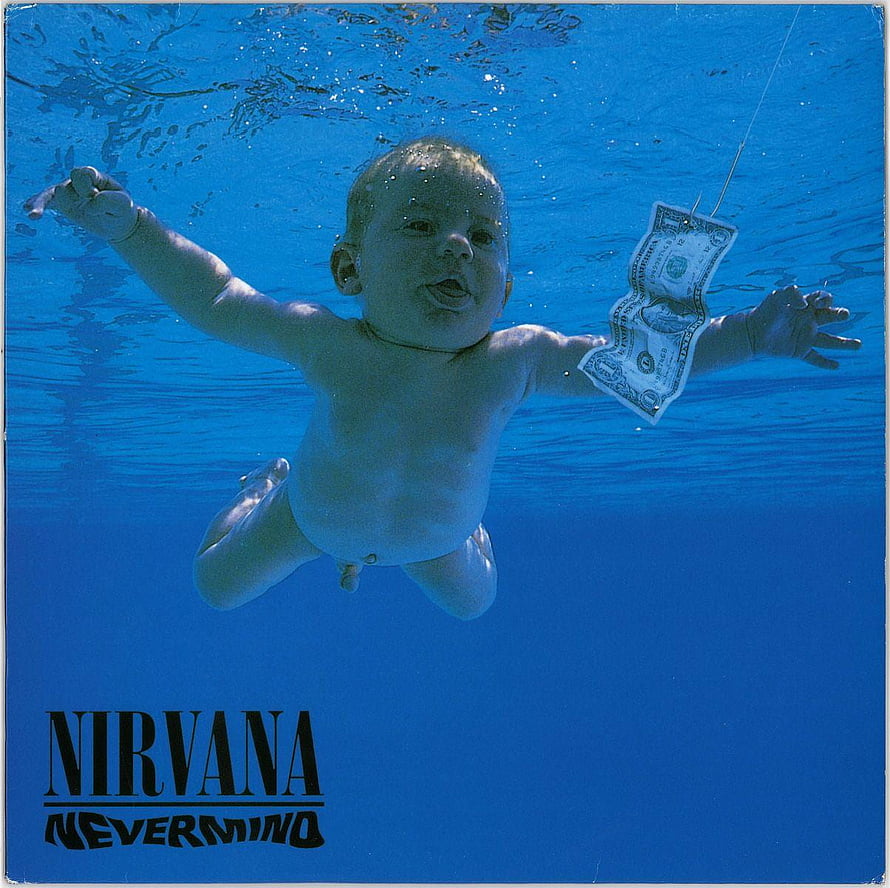 Nirvana Nevermind Album Cover Featuring Baby Swimming Underwater HD wallpaper