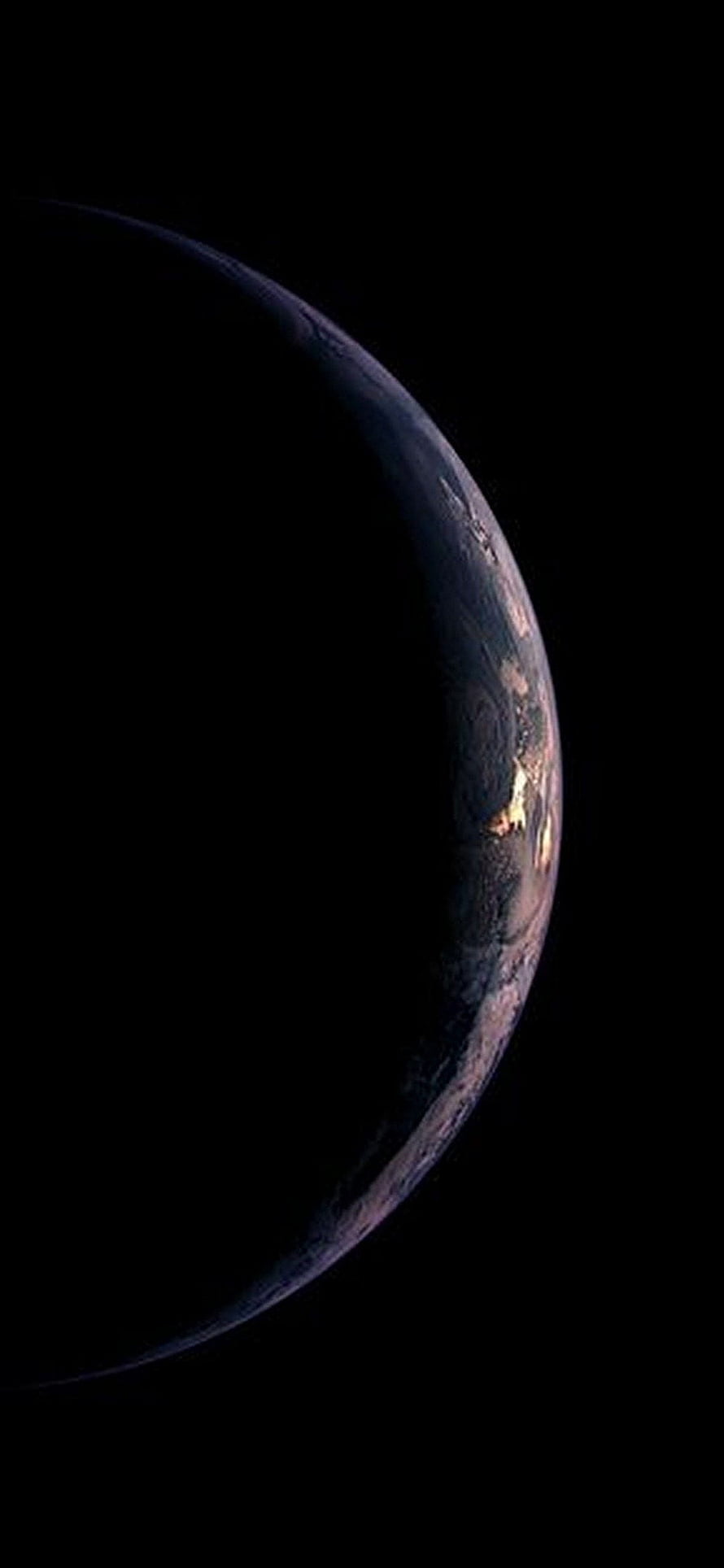 Earth Limb at Night with City Lights Against the Blackness of Space HD phone wallpaper