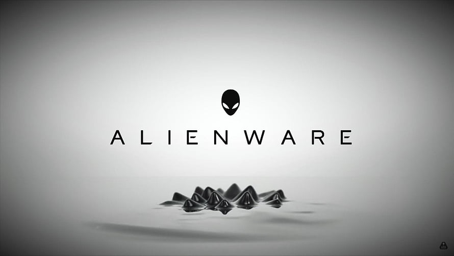 Alienware Minimalist Logo with Alien Head Icon and Spiky Emblem on Gray Gradient Background HD wallpaper