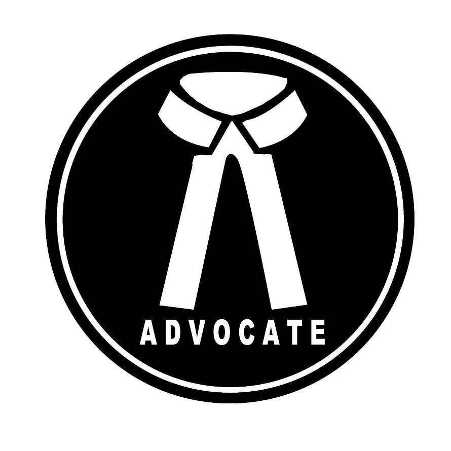 Minimalist Advocate Logo Featuring White Necktie on Black Circular Background HD phone wallpaper