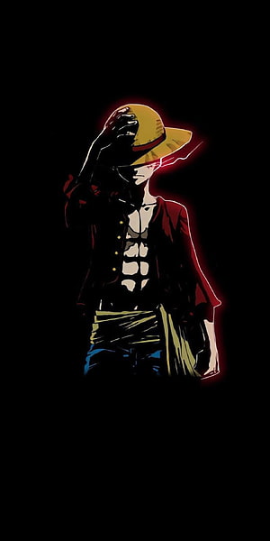 Monkey D. Luffy One Piece Anime Character Dark Silhouette Wallpaper HD phone wallpaper