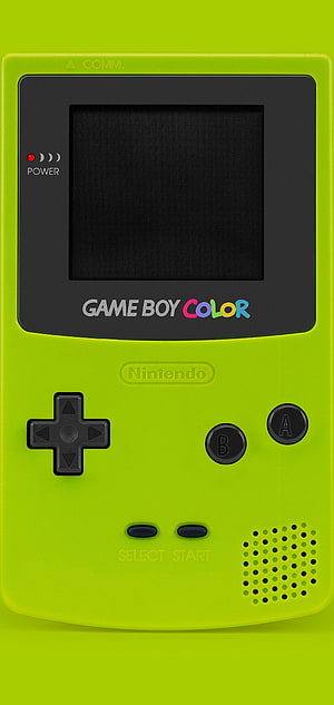 Nintendo Game Boy Color Lime Green Handheld Console Front View HD phone wallpaper