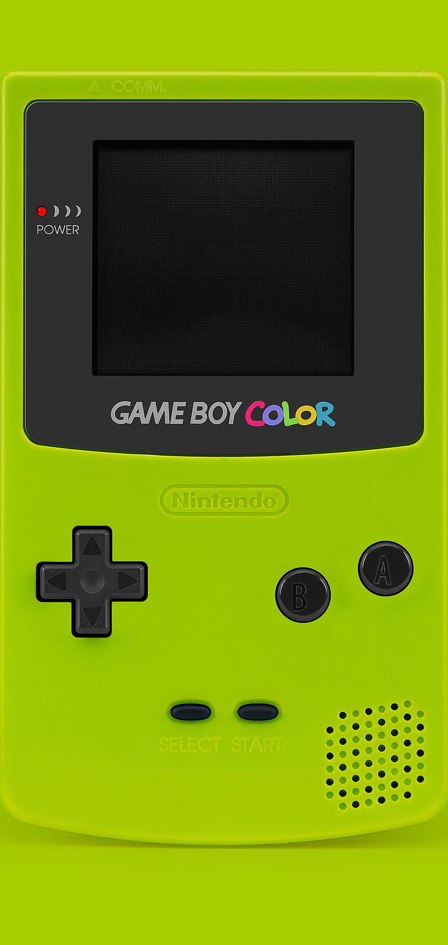 Nintendo Game Boy Color Lime Green Handheld Console Front View HD phone wallpaper