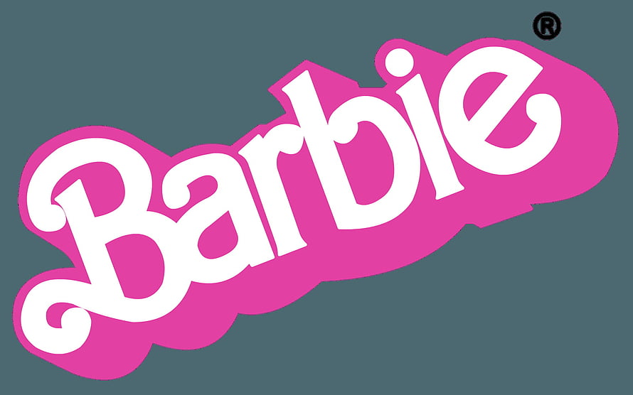 Classic Barbie Logo Wallpaper - Pink and White Text on Teal Background HD wallpaper