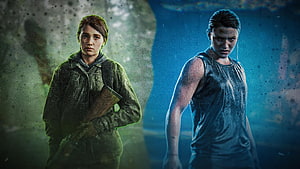 The Last of Us Part II Abby and Ellie Character Artwork HD wallpaper