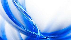 Abstract Flowing Blue Light Streaks on White Background HD wallpaper