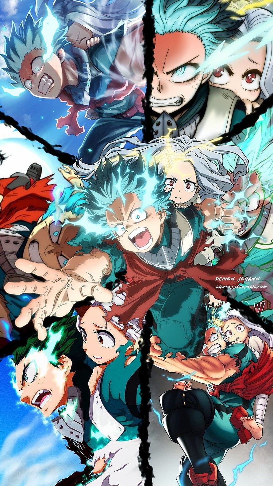 My Hero Academia Izuku Midoriya One For All Power Up Action Art HD phone wallpaper
