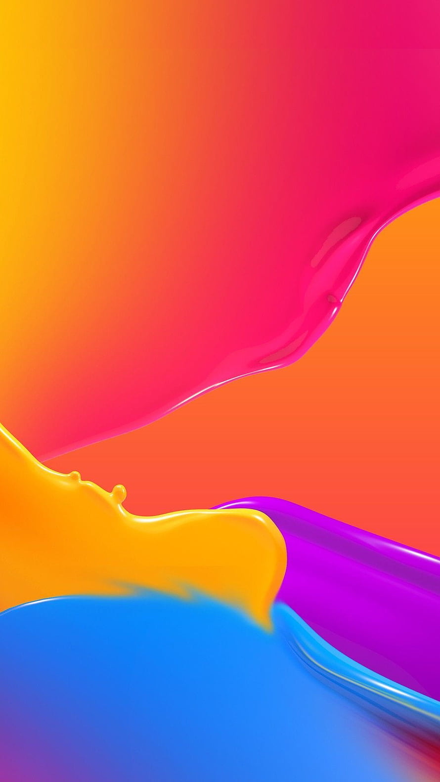 Vibrant 3D Liquid Paint Splash Abstract Gradient Background HD phone wallpaper