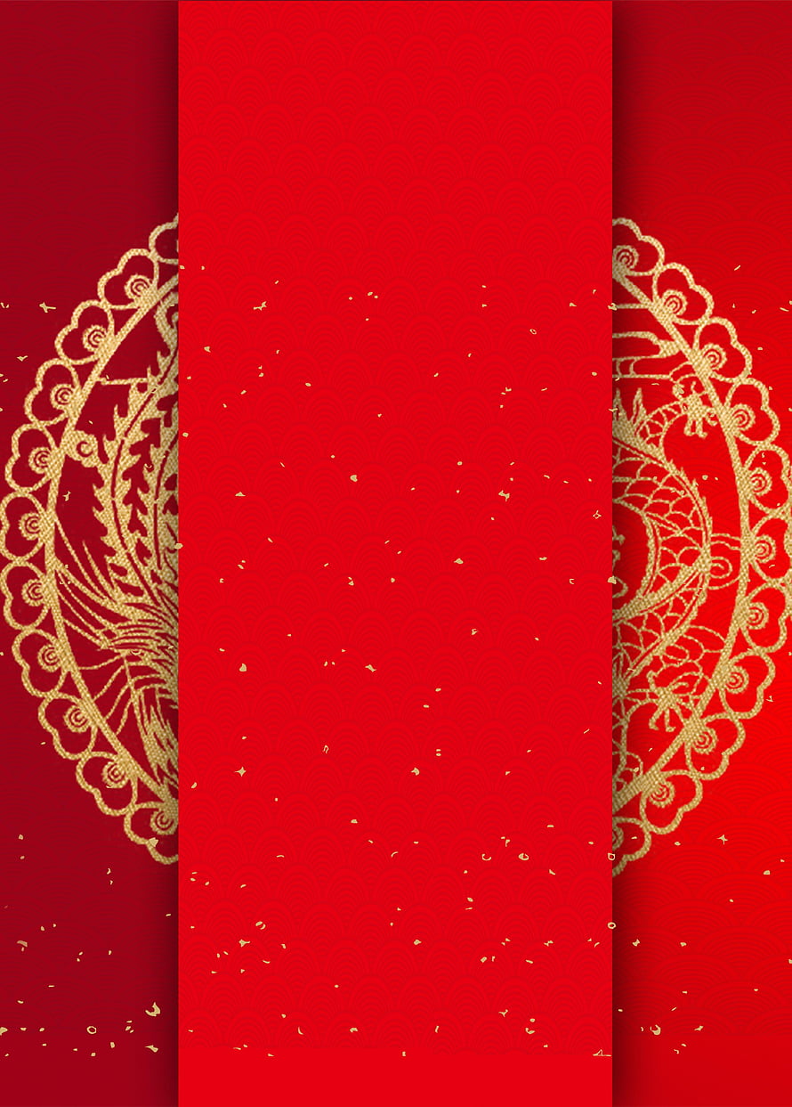 Elegant Red and Gold Chinese New Year Background with Intricate Lace Patterns HD phone wallpaper
