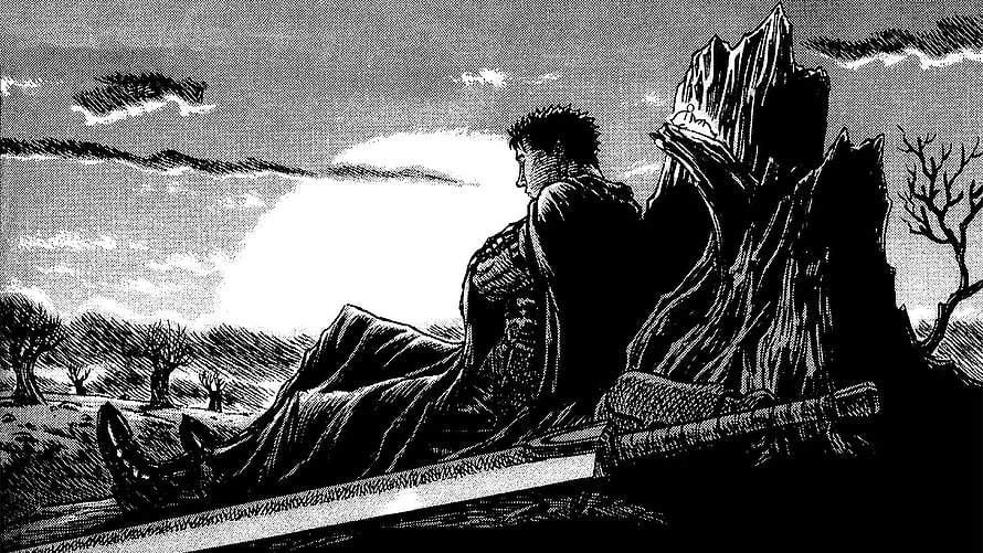 Guts from Berserk manga sitting alone in a desolate landscape with his sword, Berserk Manga Discount, 50% OFF, berserk pc HD wallpaper