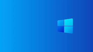 Windows 10X Minimalist Blue Gradient Desktop Background with Centered Logo HD wallpaper