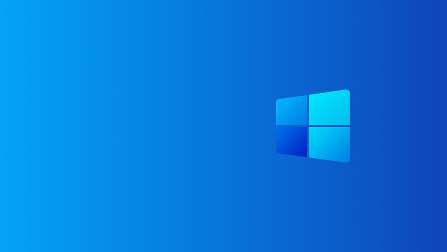 Windows 10X Minimalist Blue Gradient Desktop Background with Centered Logo HD wallpaper
