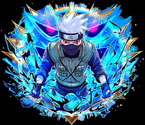 Kakashi Hatake Sharingan Chakra Burst Anime Character Artwork HD wallpaper