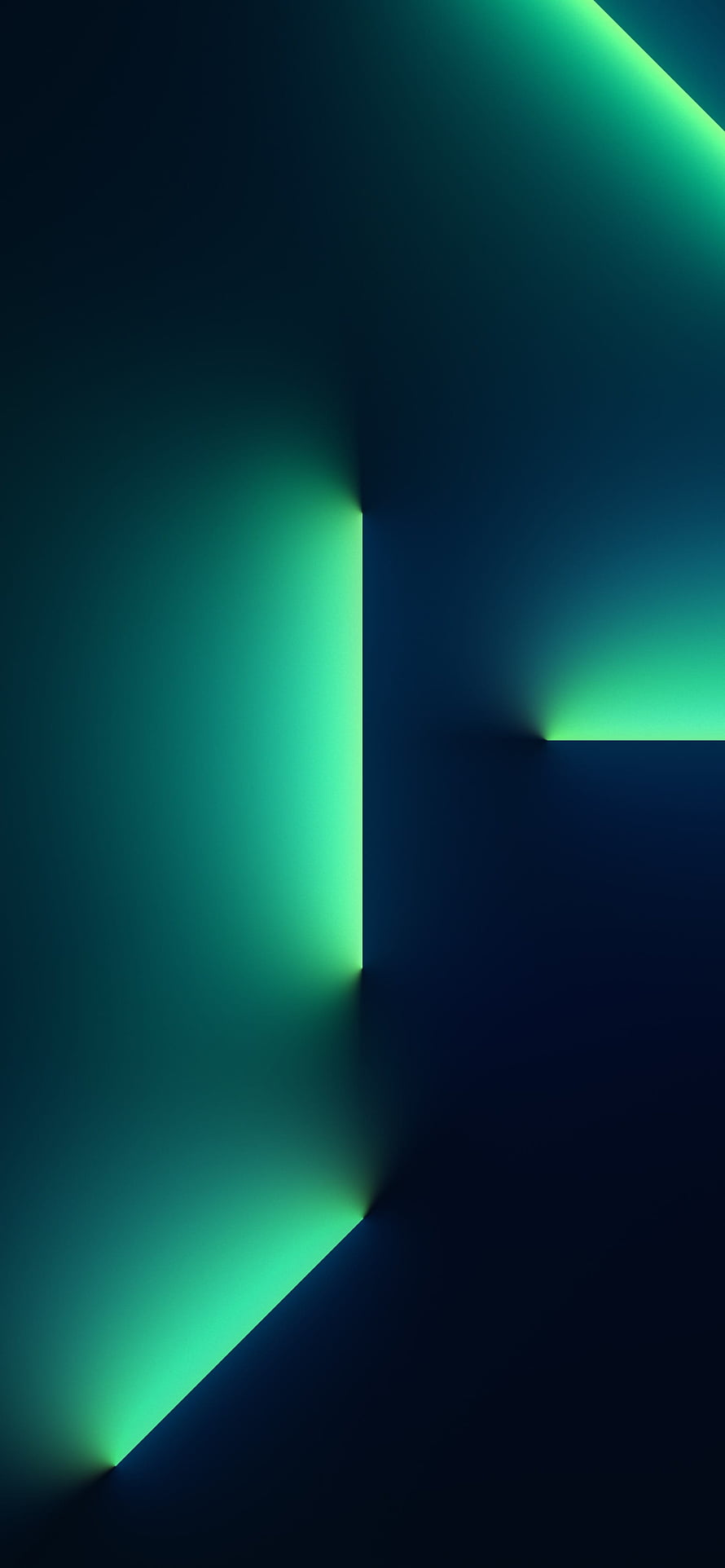 Abstract Geometric Gradient Wallpaper With Neon Green And Dark Blue Shapes HD phone wallpaper