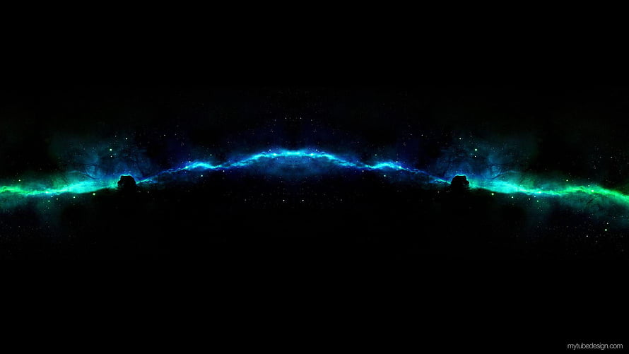 Mystical Blue and Green Aurora Borealis Over Dark Silhouetted Hills HD wallpaper