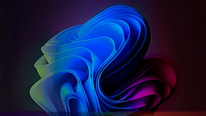 Windows 11 Default Abstract Flowing Ribbon Wallpaper in Blue and Purple HD wallpaper