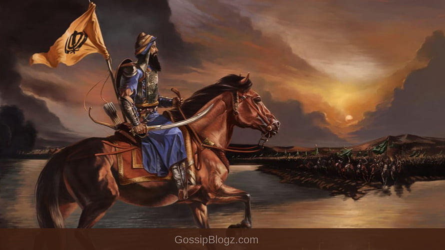 Persian Warrior on Horseback with Imperial Flag at Sunset HD wallpaper