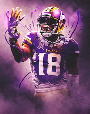 Justin Jefferson Minnesota Vikings NFL Football Player Artwork HD phone wallpaper