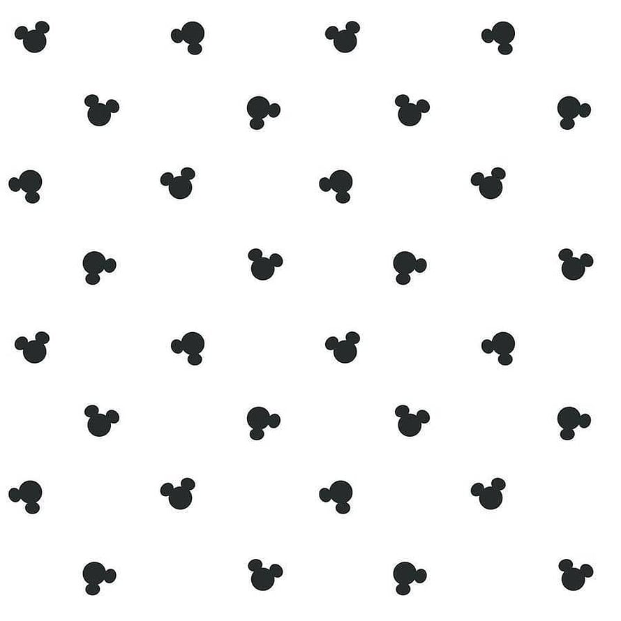 Mickey Mouse Head Silhouette Pattern on White Background HD phone wallpaper