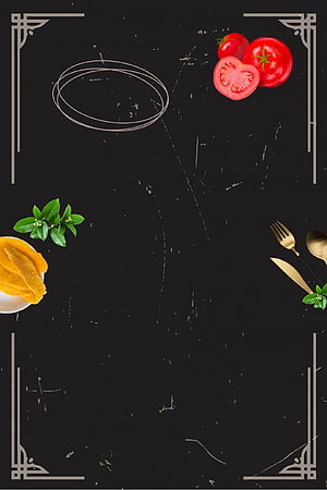 Elegant Black Chalkboard Menu Template with Fresh Tomatoes, Mango Slices, and Gold Cutlery, restaurant publicity Restaurant food publicity postervggh, food menu HD phone wallpaper