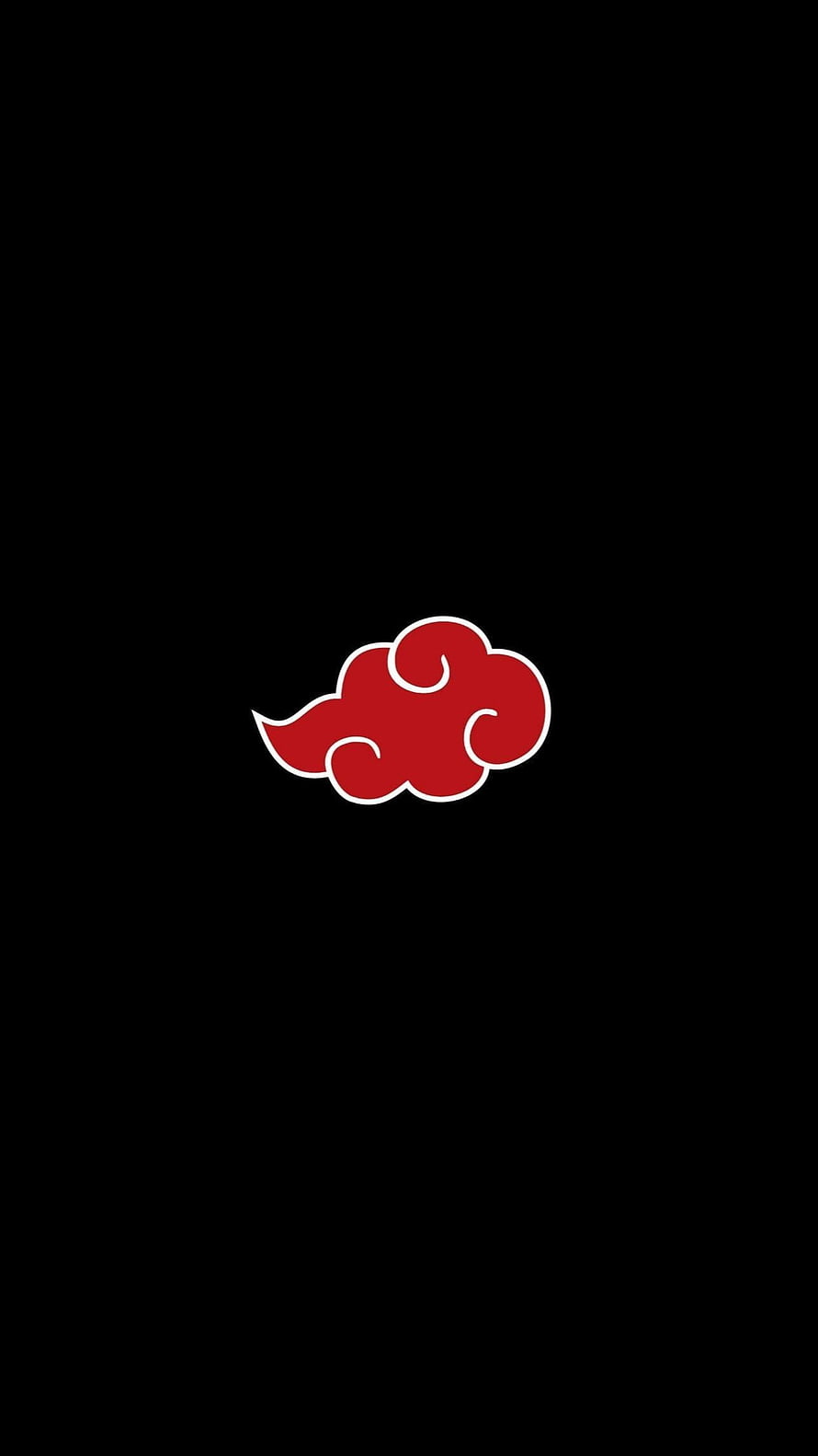 Akatsuki Cloud Symbol Logo on Black Background Anime Wallpaper HD phone wallpaper