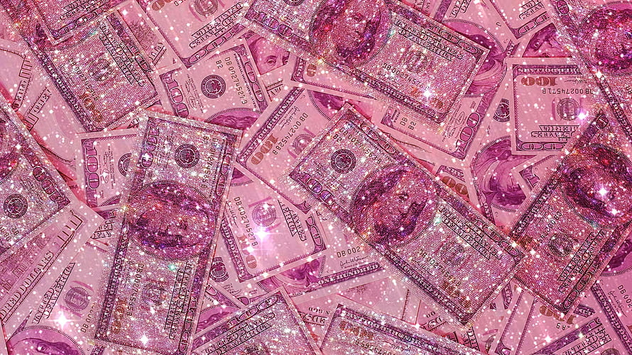 Pink Glittery Dollar Bills Money Background HD wallpaper