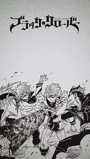 Black Clover manga panel featuring characters in intense battle action HD phone wallpaper