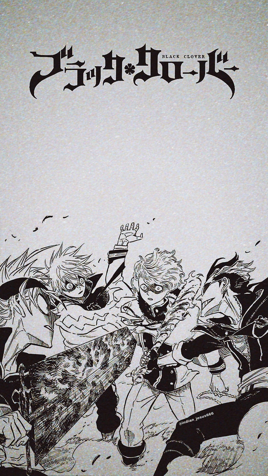 Black Clover manga panel featuring characters in intense battle action HD phone wallpaper