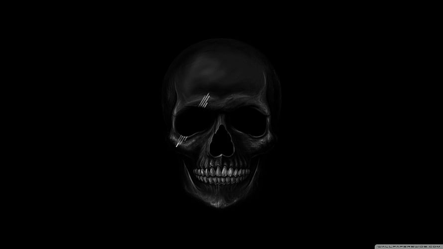 Dark Human Skull with Subtle Scratches on Black Background, 10 New Dark Skull FULL 1920×1080 For PC, computer black HD wallpaper