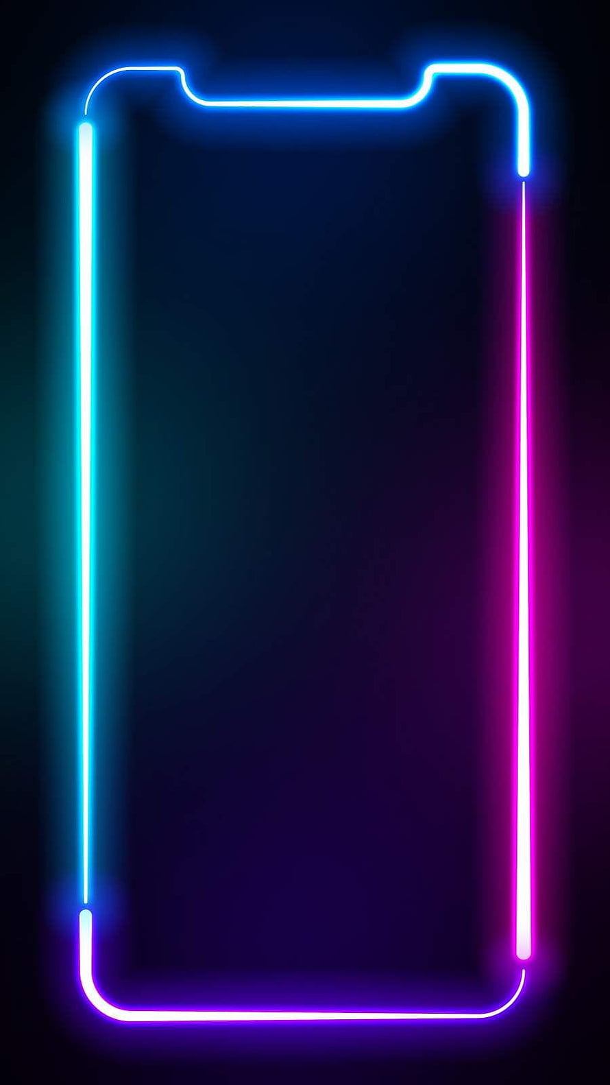 Glowing Neon Phone Frame with Cyan and Magenta Light on Dark Background HD phone wallpaper