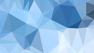 Low Poly Blue Geometric Pattern with Faceted Triangular Shapes and Soft Gradient Tones HD wallpaper