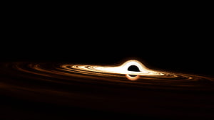 TON 618 Supermassive Black Hole with Glowing Accretion Disk in Deep Space HD wallpaper