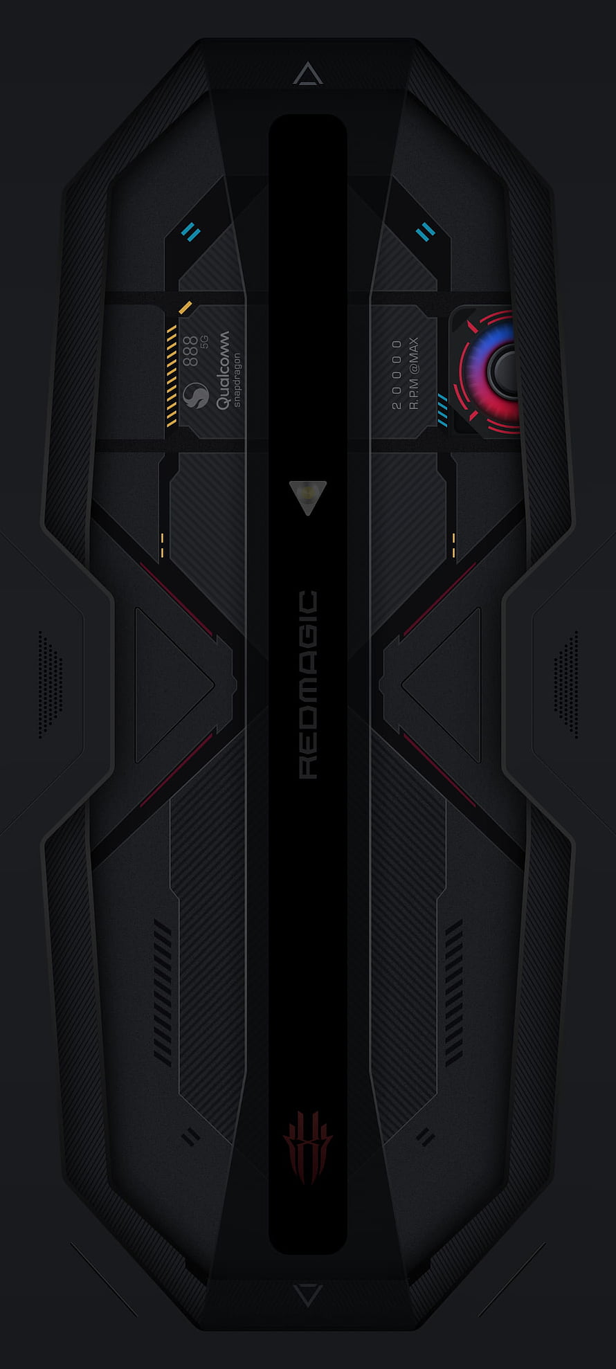 Nubia Red Magic 7 Pro Gaming Phone Back Panel with RGB Fan and Carbon Fiber Texture HD phone wallpaper
