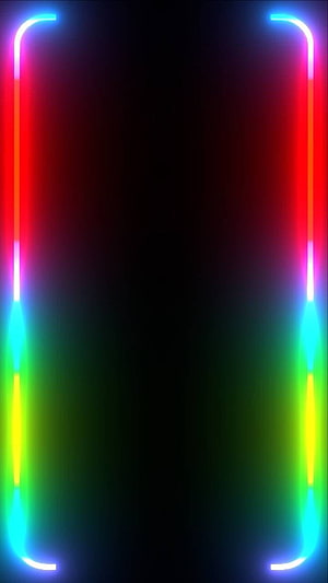 Vibrant RGB Neon Edge Frame on Black Background HD phone wallpaper