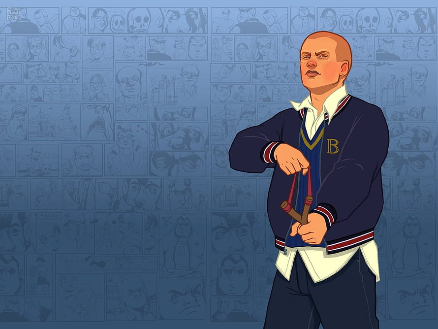 Bully Video Game Character in School Uniform Holding Cigarettes HD wallpaper