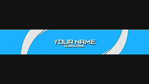 Blue and White Abstract Gaming Channel Banner Template with Subscribe Text HD wallpaper