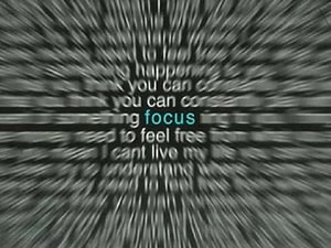 Radial Motion Blur Text Art with Central Focus Word in Cyan HD wallpaper