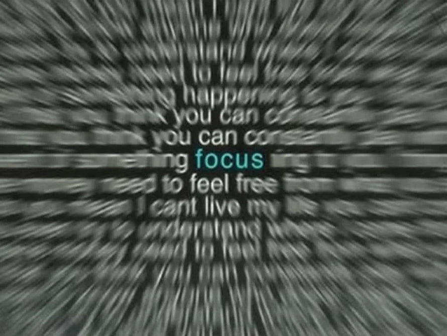 Radial Motion Blur Text Art with Central Focus Word in Cyan HD wallpaper