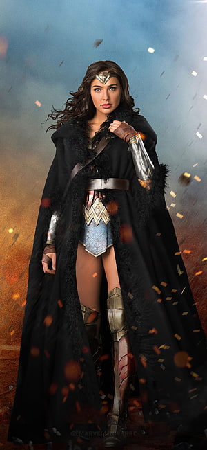 Gal Gadot as Wonder Woman in a dramatic black cloak and golden armor, 1125x2436 Wonder Woman Gal Gadot 2020 XS, 10, X , Backgrounds, and, gal gadot wonder woman android HD phone wallpaper