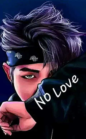 Anime Boy With Bandana And No Love Text On Sleeve HD phone wallpaper