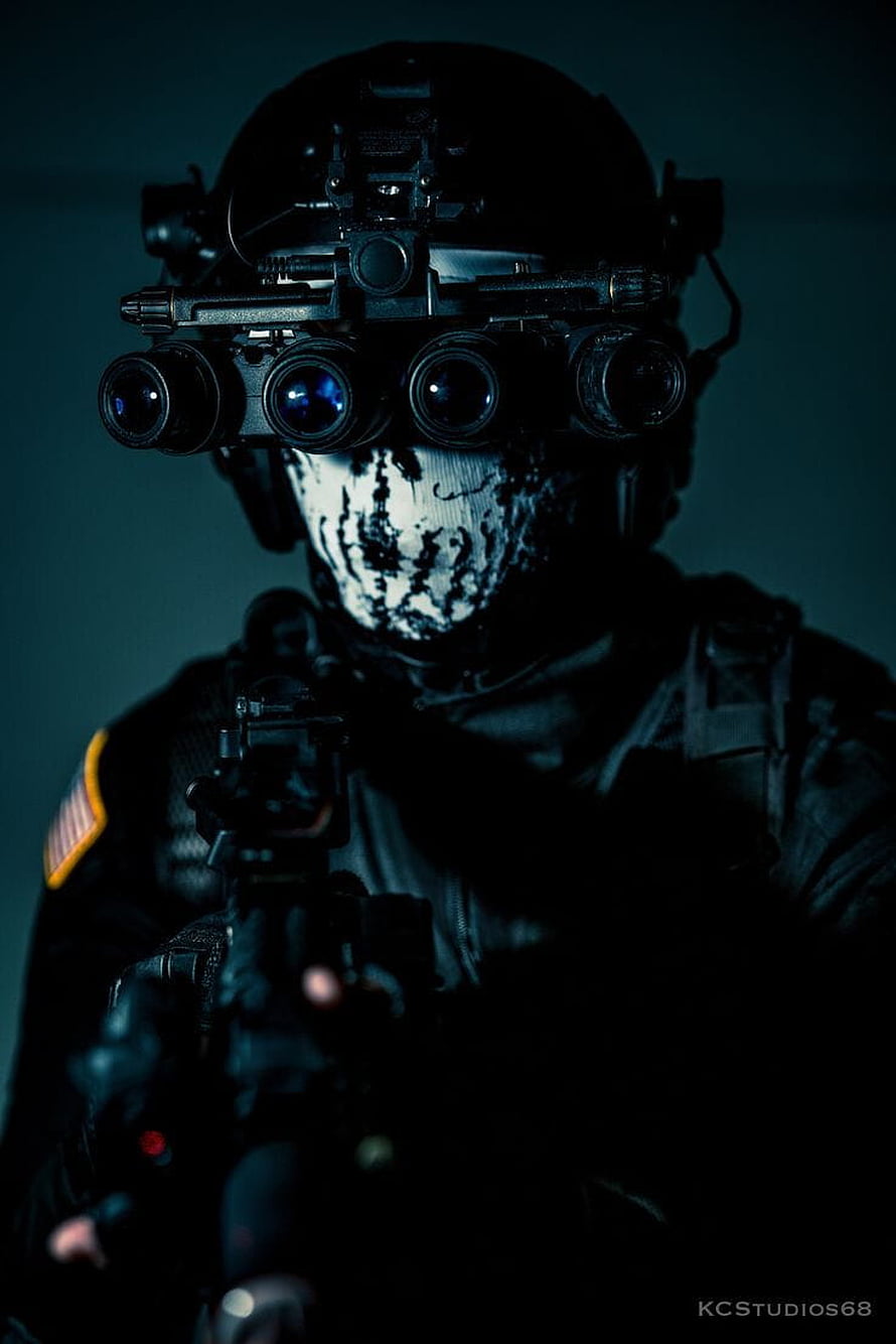 Call of Duty Ghosts Cosplay Featuring Tactical Gear and Night Vision Equipment HD phone wallpaper
