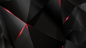 Abstract Black Geometric Background With Glowing Red Laser Lines HD wallpaper