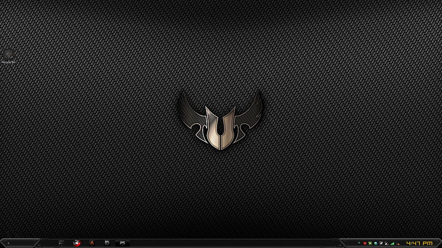 Asus TUF Gaming Laptop Lid with Metallic Emblem on Carbon Fiber Texture HD wallpaper