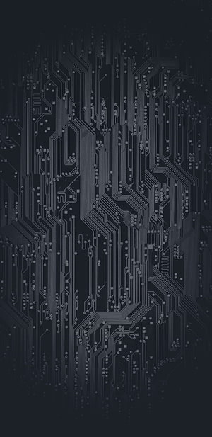 Dark Circuit Board Pattern with Intricate Traces and Nodes on Black Background HD phone wallpaper