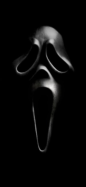 Ghostface Mask from Scream in Dramatic Black and White Horror Aesthetic HD phone wallpaper