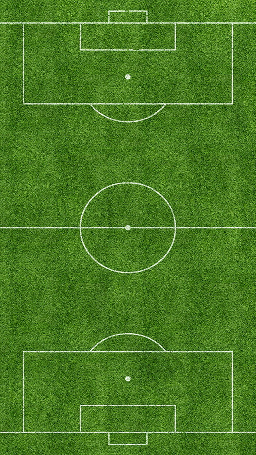 Top View of a Green Soccer Field with White Lines and Center Circle HD phone wallpaper