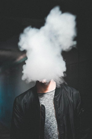 Man in black bomber jacket exhaling thick white smoke against dark background, Latest*] WhatsApp DP: Latest Profile Pics For Boys & Girls, boys attitude android HD phone wallpaper
