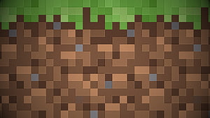 Minecraft Grass Block Texture with Pixelated Dirt and Green Top Layer HD wallpaper
