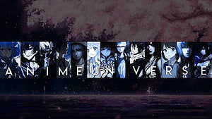 Anime Universe Character Compilation Wallpaper With Dark Blue And Purple Aesthetic HD wallpaper